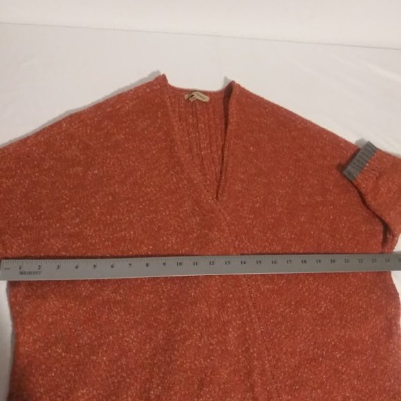 Democracy women's size M orange multicolored cardigan sweater with gray trim - Picture 7 of 14